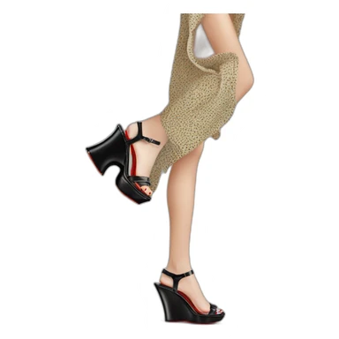 Sandal Platform wedges black louboutin sticker