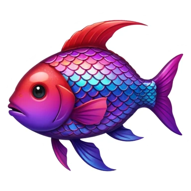 color gradient between red and purple glitter cute happy fish sticker