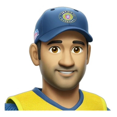 Ms dhoni in yellow jersy sticker