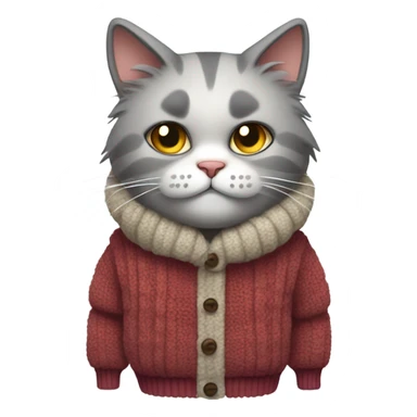 Cat wearing multiple sweaters and still feeling cold sticker