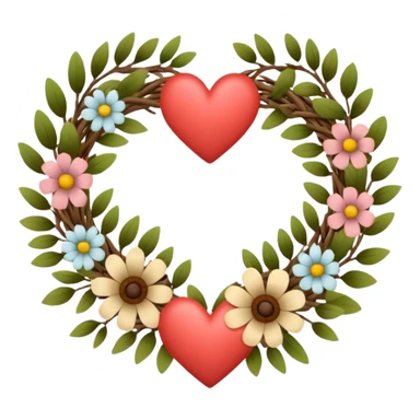 nature wreath heart, boho beautiful  sticker