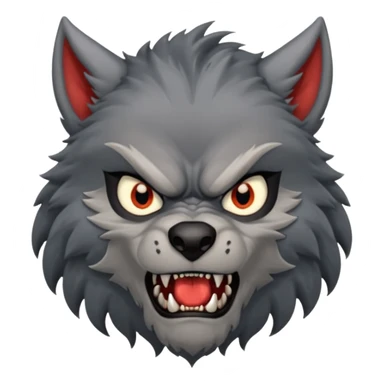 Create an emoji of Werewolf half bodied till waist sharp nails sticker