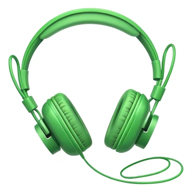 simple green headphones with one cord running down off the bottom edge sticker