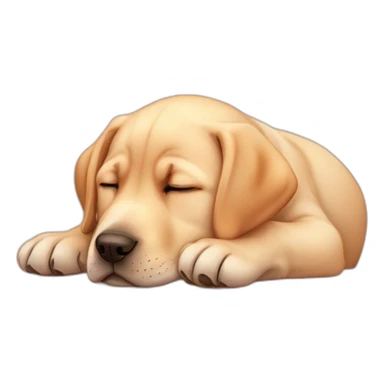 puppy labrador with red collar sleeping sticker