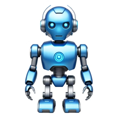 futuristic AI robot with glowing elements sticker