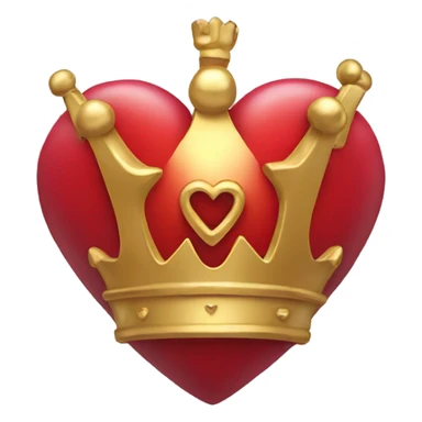 heart half with golden crown sticker