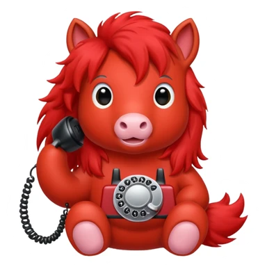 red Pony talking on the phone sticker