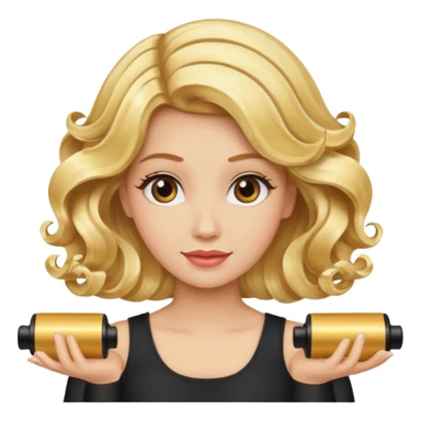 hair with golden hair rollers sticker
