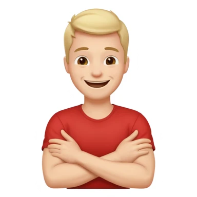 arms crossed holding neck laughing guy sticker