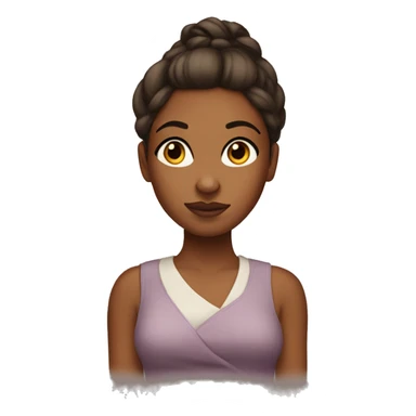 Sassy Brown girl with hair in bun raising eyebrow  sticker