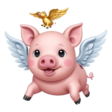 Flying pig sticker