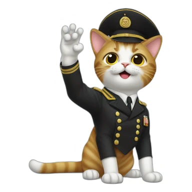 Cat doing mussolini salute sticker