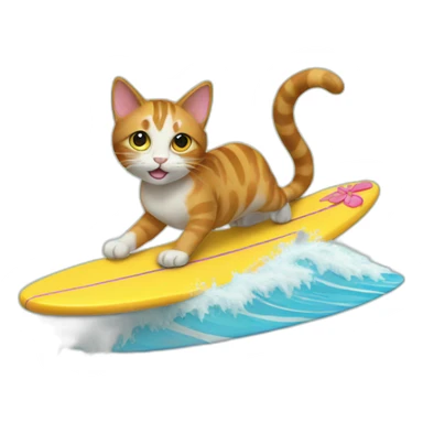 cat surf sticker