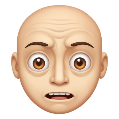 Ugly funny face eyes wide open sticker