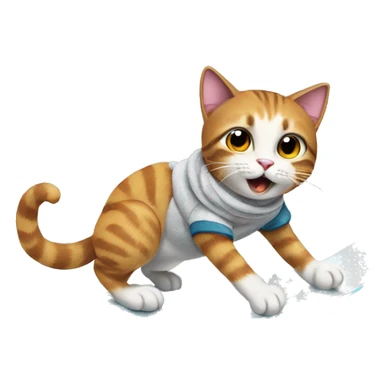 Cat on a snowboard  sticker