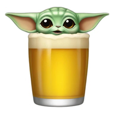 Baby yoda drink beer sticker