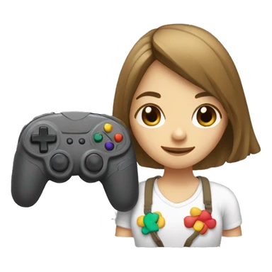 Girl and gamepad sticker