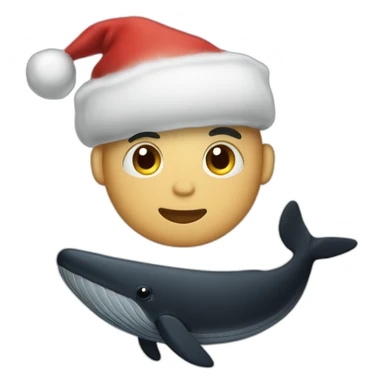 christmas black whale sticker