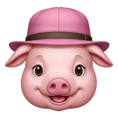 pig wear hat sticker