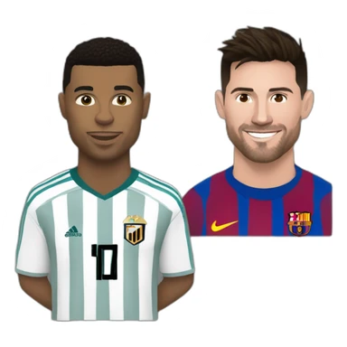 Ronaldo fais un câlin à messi sticker