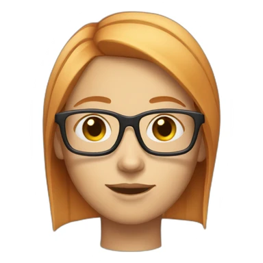 Ginger woman with straight hair glasses and square head sticker