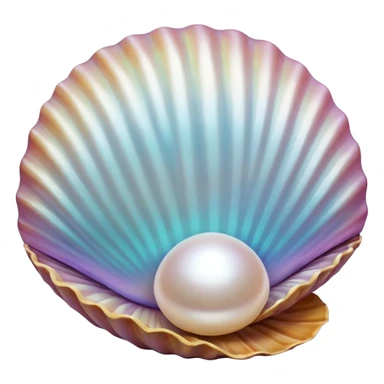 a pearl in a shell white pearl big shell sticker