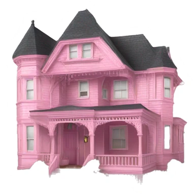 Pink queen anne House  sticker