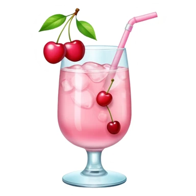 Pastel Pink Drink With Cherry sticker