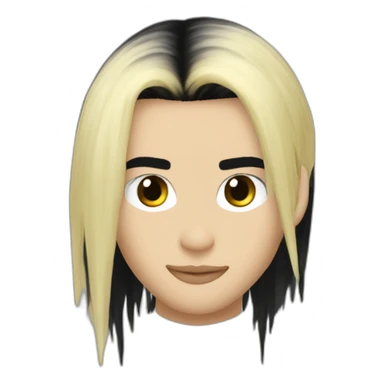 Bill Kaulitz black hair down with blonde highlights emo sticker