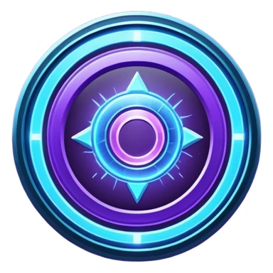 Futuristic glowing portal badge icon, circular emblem, neon blue and purple energy ring, subtle particles and light cracks, Level 01 text, sci-fi web3 game UI style, high detail, centered, dark background, 3D game asset, sharp and minimal sticker