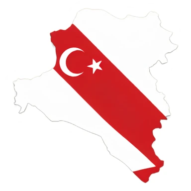 Türkiye maps with turkish flag sticker