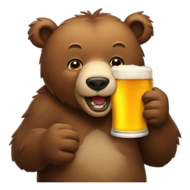 Bear drinking a beer sticker