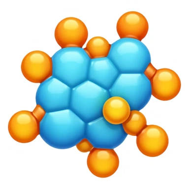 enzyme molecule, simple and colorful sticker