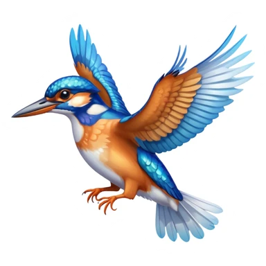 flying kingfisher bird sticker
