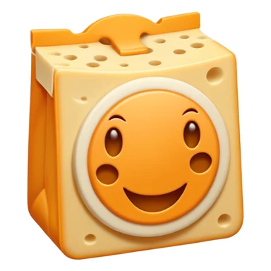 Emoji minimalista de una bolsa naranja de Cheese Tris estilo caricatura, con algunos palitos de queso visibles y líneas simples tipo emoji sticker
