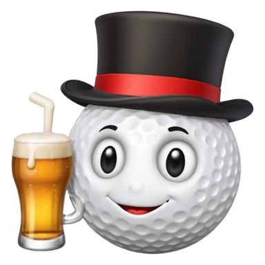 Golf ball drinking beer sticker