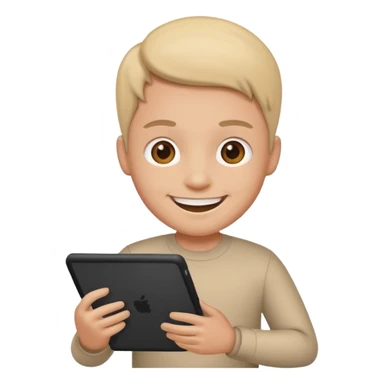 emoji holding and drawing on tablet sticker