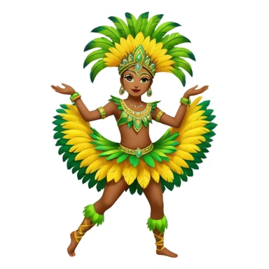bailarina de samba de brasil cuerpo entero bailando quiero que lleve colores amarillos y verdes  sticker