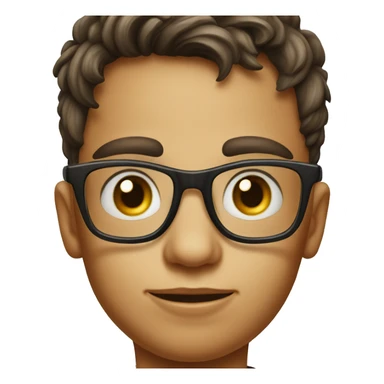 realistic portrait of boy in glasses drinking soda sticker