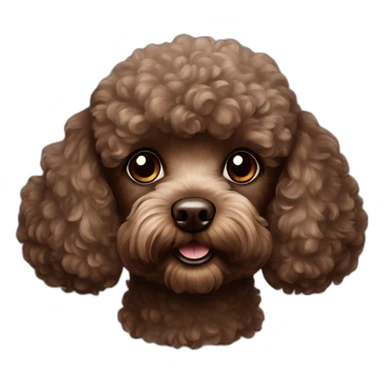 dark brown toy poodle head sticker