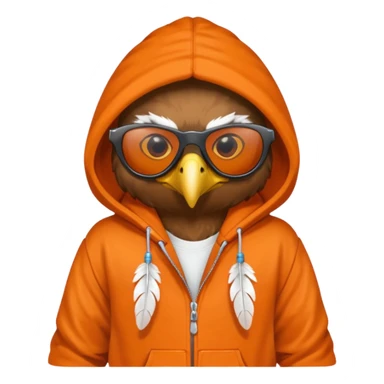 eagle with orange hoodie wearing sunglasses sticker