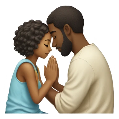 Lighskin bearded boy praying to a pretty black girl sticker