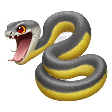 Grey and yellow snake with red eyes sticker