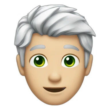 Man with diamond shaped grey hair and green eyes sticker