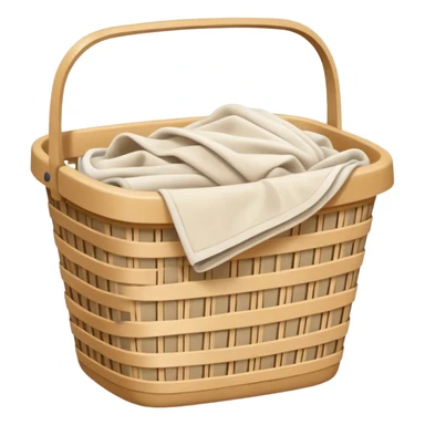 laundry basket with white and beige laundry sticker