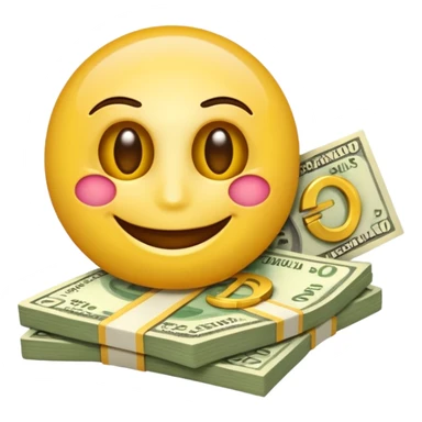 emoji haciendo un guiño con un ojo y sosteniendo dinero sticker