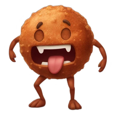 Anthropomorphic meatball with arms and legs sticker