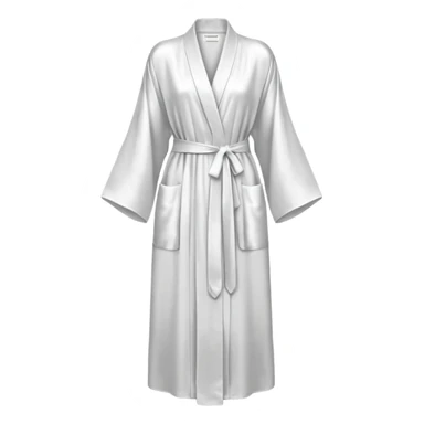 Plain white only silk long robe, extra long sleeves, high definition sticker