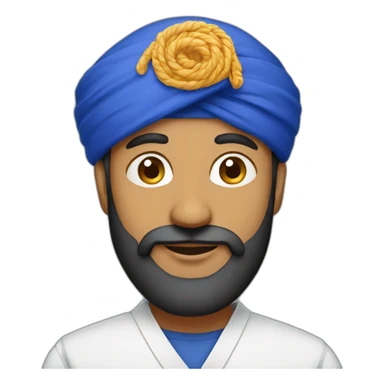 sikh man with a blue hat on sticker