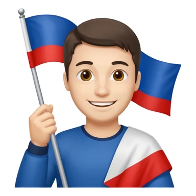 realistic man with russian flag in hand sticker